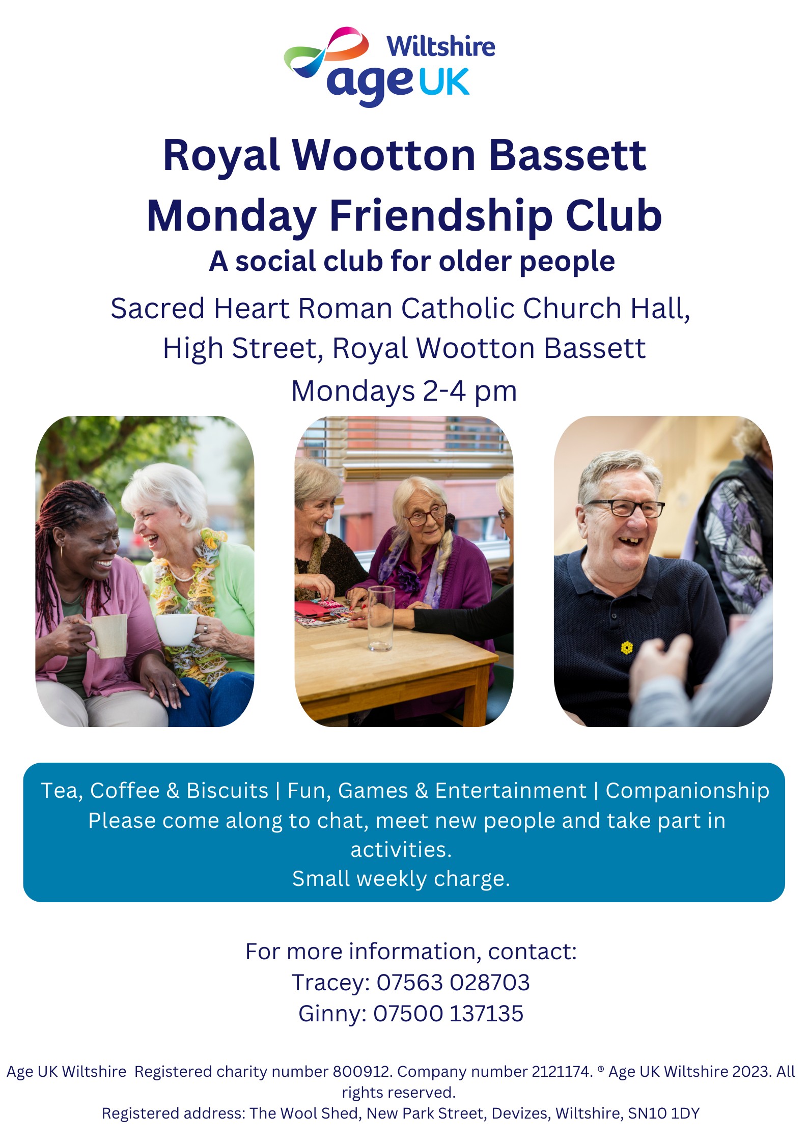 Monday Friendship Club in RWB poster
